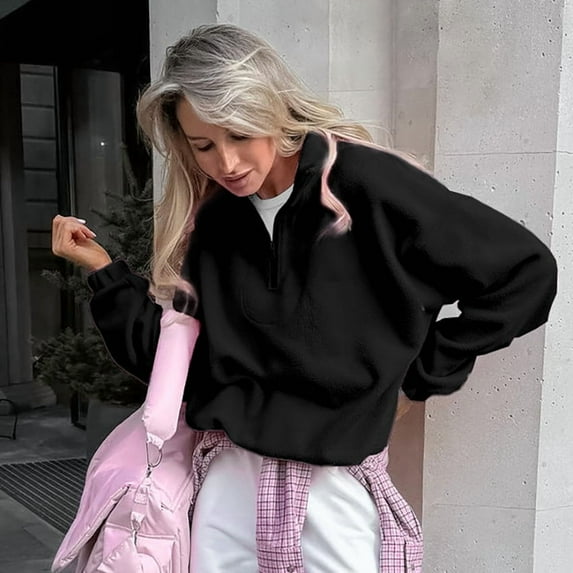 Sporty Women'S Hoodie In Minimalist Lazy Style For Fall And Winter 2025, Unique Solid Color Outerwear.