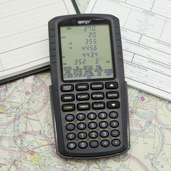 Sportys E6B  Electronic Flight Computer, Backlit, AAA Battery Powered