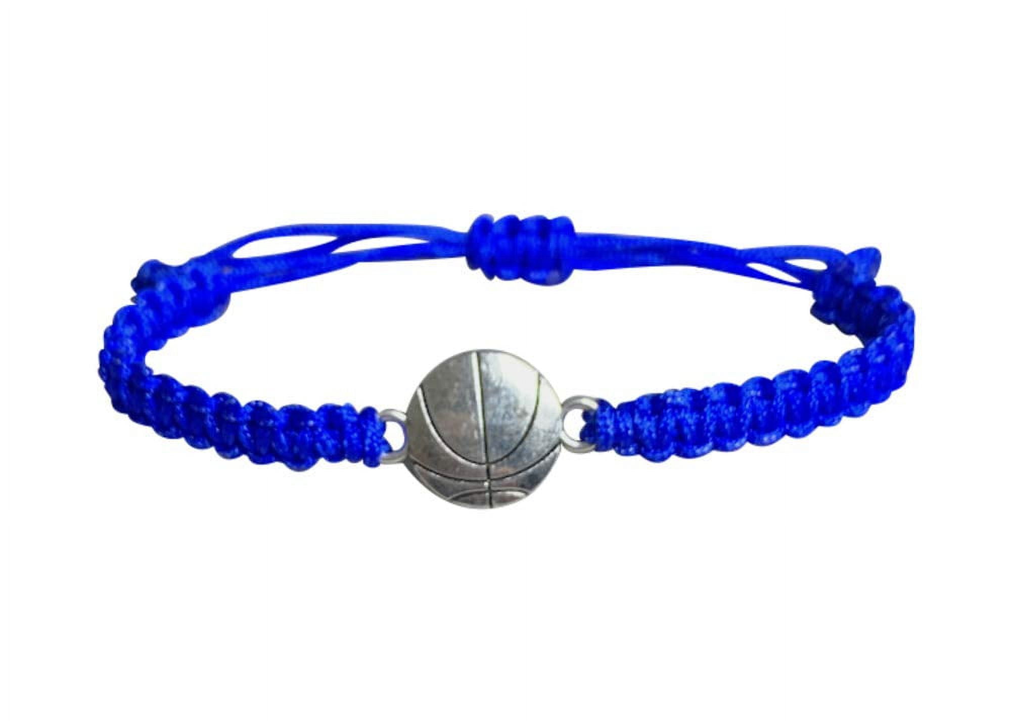15 Braccialetti Basket Intrecciati - Con Charm Pallacanestro, Regolabili, Per Squadre E Tifosi