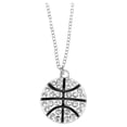 thumbnail image 1 of Sportybella Basketball Necklace, Basketball Jewelry, Basketball Rhinestone Charm Necklace, for Basketball Players, 1 of 5