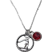 Sportybella Gymnastics Necklace with Birthstone Charm, Custom Gymnastics Jewelry - Gymnast Necklace for Gymnast January