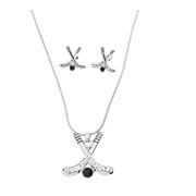 Sportybella Hockey Charm Necklace & Earring Gift Set, Ice Hockey Jewelry, for Hockey Players, Hockey Moms & Fans