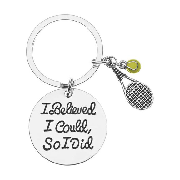 Sportybella Tennis Keychain, I Believed I Could, So I Did Tennis Jewelry- Perfect Tennis Players & Tennis Teams