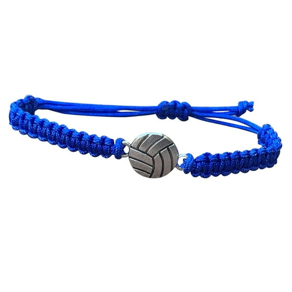 Sportybella Volleyball Charm Bracelet - Adjustable Bracelet with Volleyball Charm for Volleyball Players (Royal Blue)