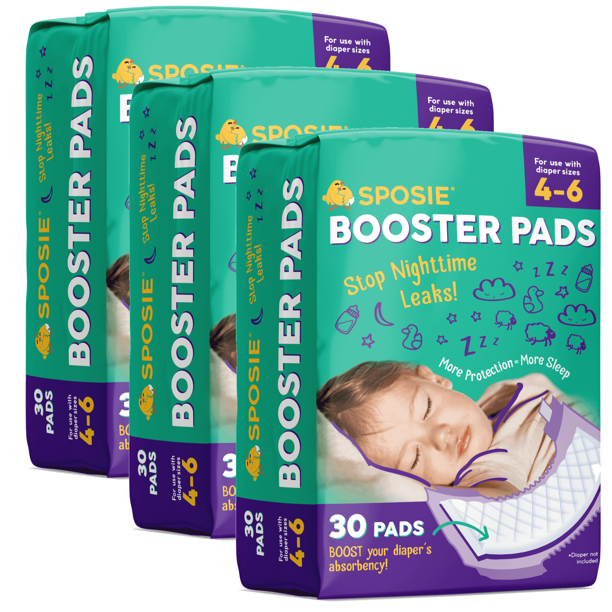Sposie Diaper Booster Pads - 90 count