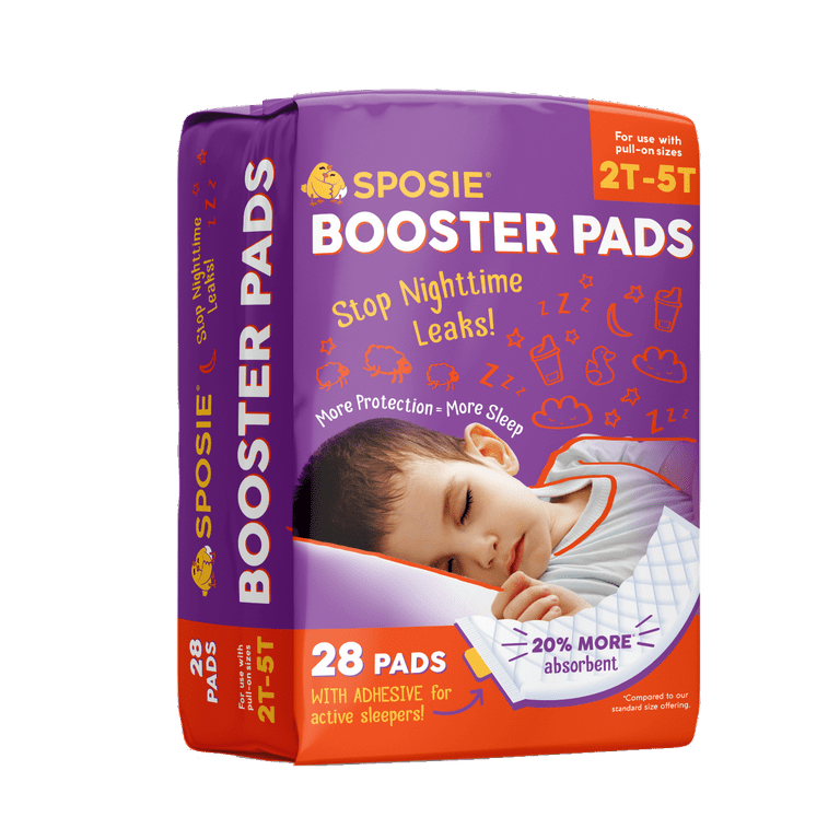 Sposie Booster Pads with Adhesive For Overnight Diaper Leak Protection -  84ct