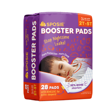 Sposie Overnight Diaper Booster Pads with Adhesive for Pull-on Diapers | Nighttime Leak Protection for Heavy Wetters and Active Sleepers | 28 ct. | Disposable, Universal fit for Boys & Girls