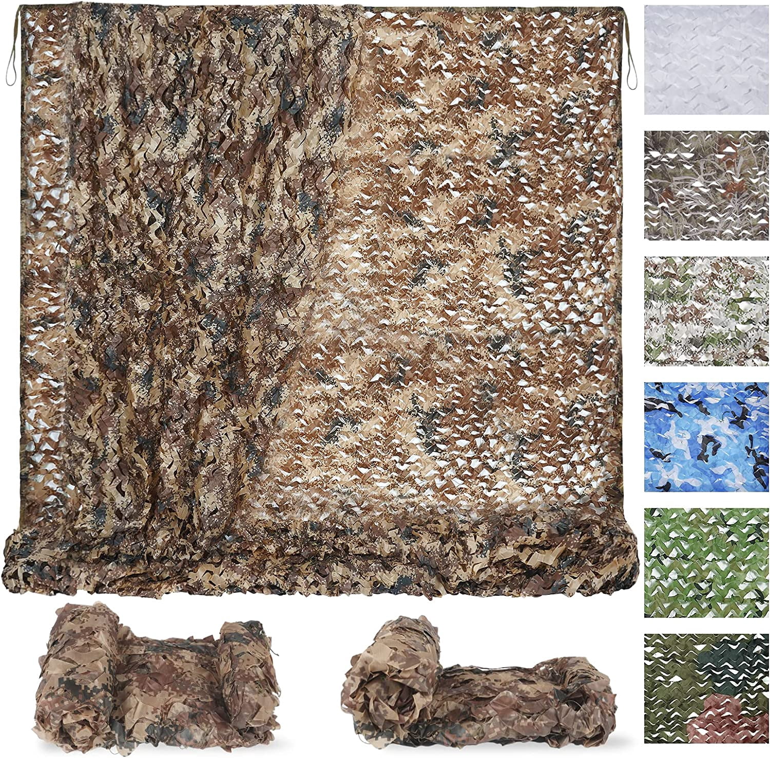 Sposuit Camo Netting - Camouflage Net 10x20 20x20 10x10 5x10 5x20, Military Camo Netting for Hunting Bulk Roll, Camo Tarp Sunshade Net for Party Decorations, Sunshade, Camping Ghillie Netting