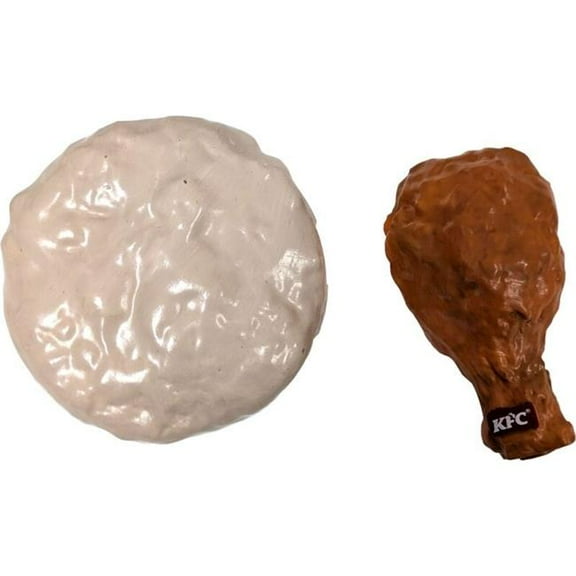 Spot 33225 Spot KFC Vinyl Biscuit Drumstick Dog Toy - 3 in. - Pack of 2