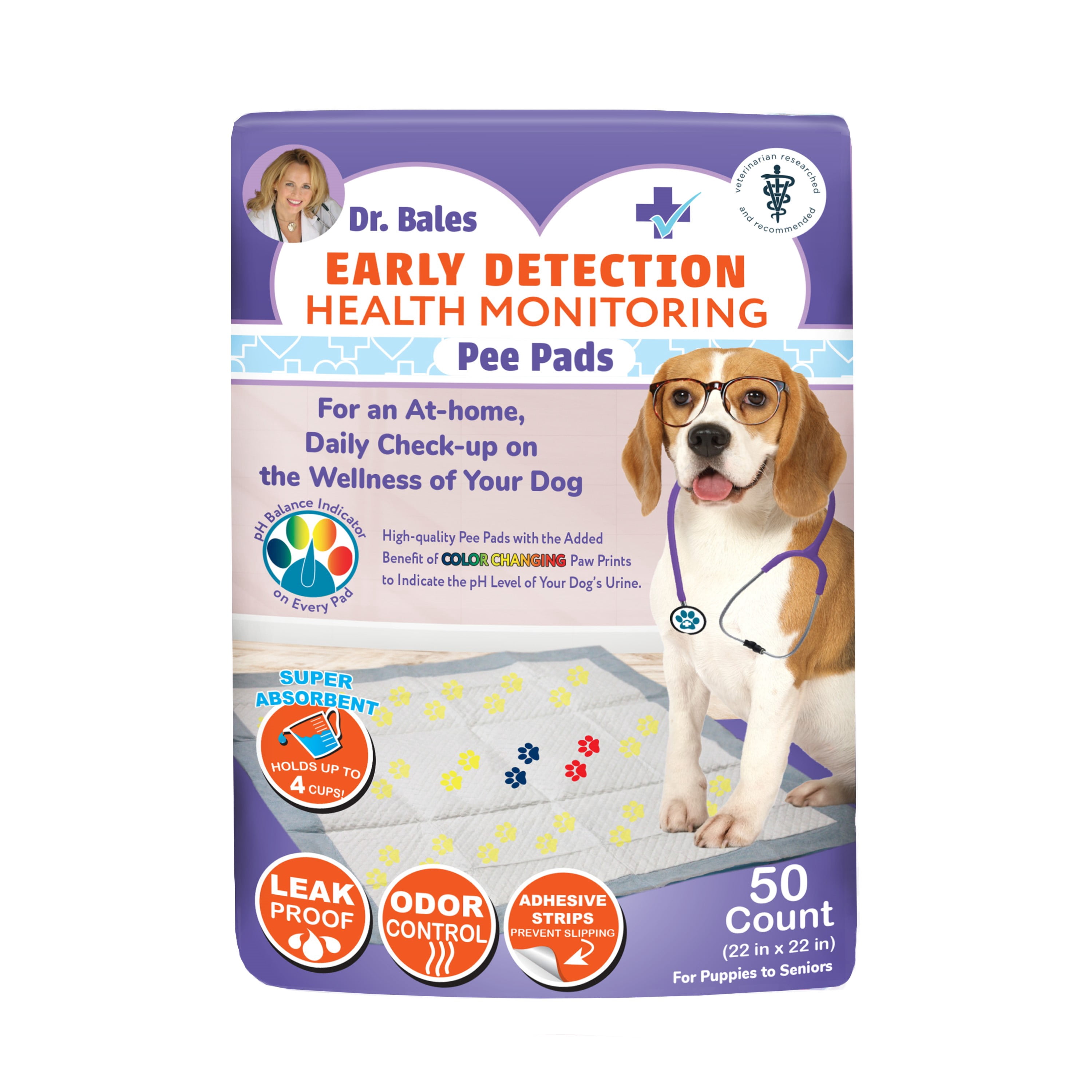 SPOT Dr. Bales Early Detection Health Monitoring Pee Pads 50 Pack for Dogs