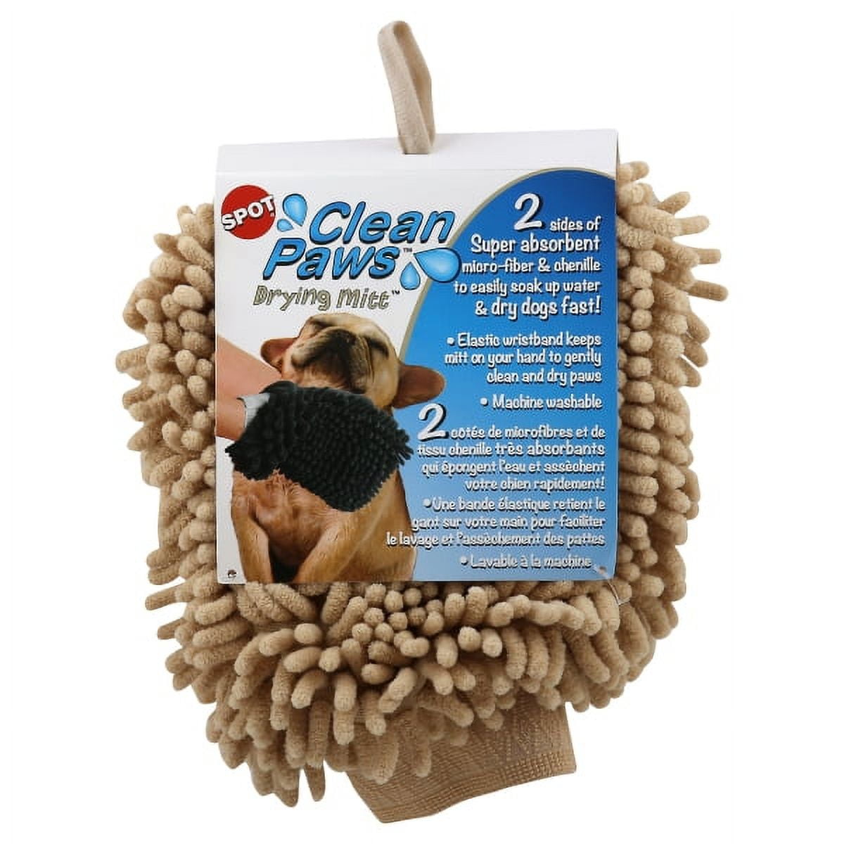 Spot 50070 Clean Paws Dog Drying Mitt, Assorted - Walmart.com