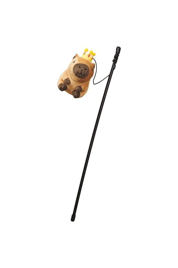 52258 18 in. Capybara with Crown Teaser Wand Cat Toy
