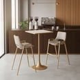 thumbnail image 1 of Spot Bar Table Beige & Gold Bar Table, Modern Style, Faux Terrazzo MDF square shape tabletop, Steel, Indoor Bar, 1 of 2