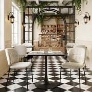 Spot Bistro Table Black Dining Table, Modern Style, Faux Terrazzo MDF square shape tabletop, Steel, Indoor Dining