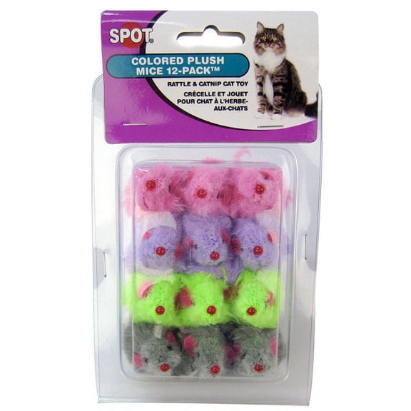 Spot Colored Fur Mice Cat Toys - DS