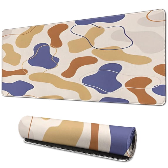 Spot Curve Camouflage mouse Padswaterproofno Slip for Office Home Work GamingmousematRubber Base Mousepad with Stitched Edges 31.5x11.8inches