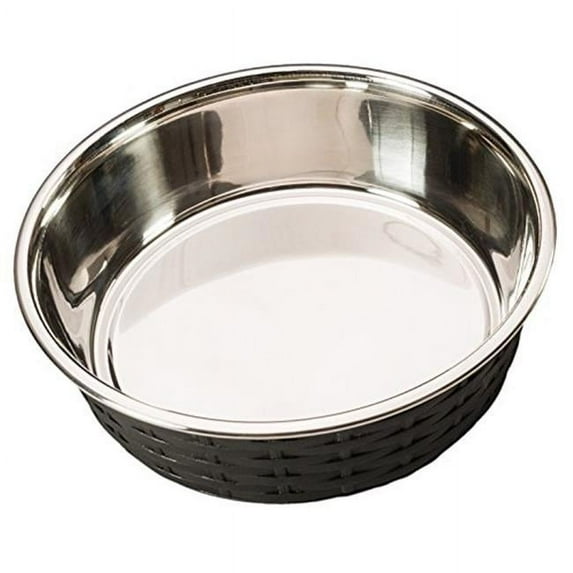 Spot Ethical Products 685-58512 30 oz Soho Basket Weave Dog Dish, Black