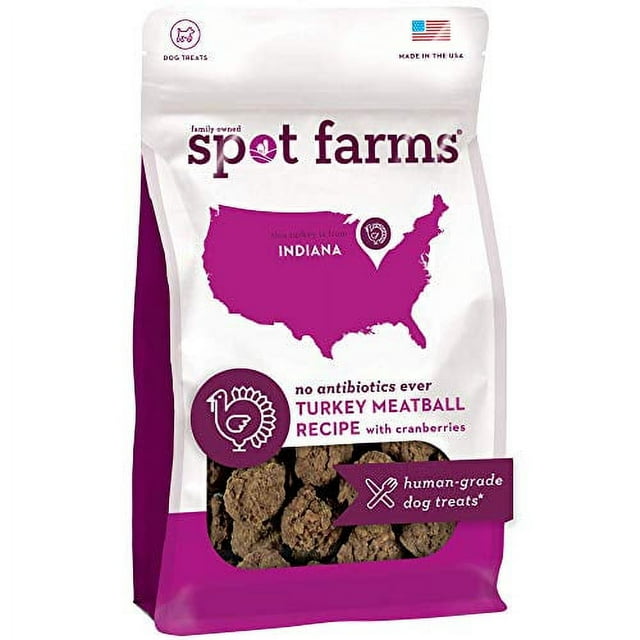Spot Farms Turkey Meatball Recipe Healthy All Natural Dog Treats Human Grade Made In USA 12.5 oz