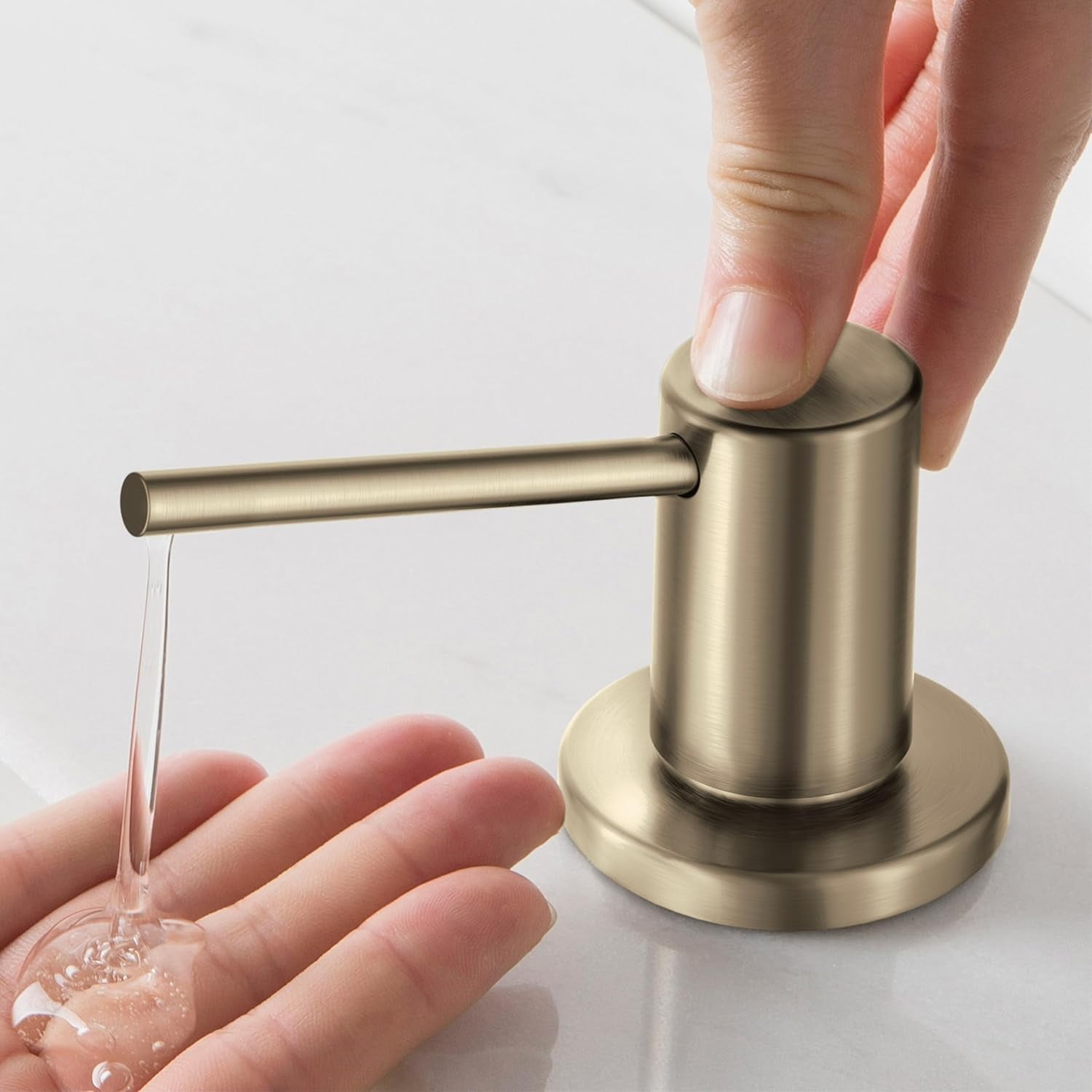 Spot-Free Antique Champagne Bronze Stainless Steel Soap Dispenser