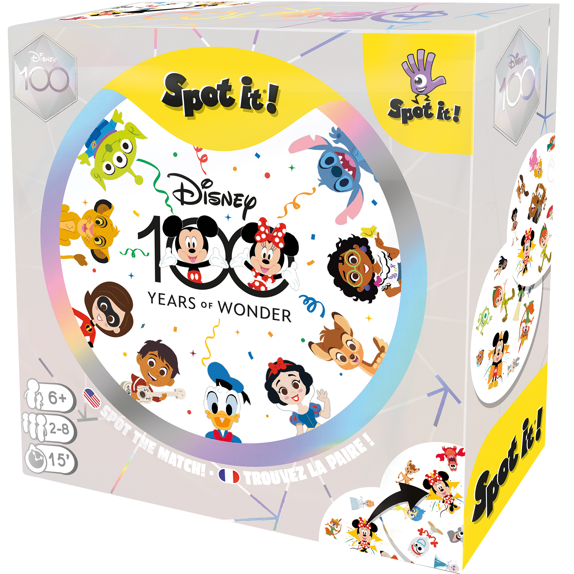 Spot It Disney 100th Anniversary Family Card Game for Ages 6 and up, from Asmodee - image 1 of 5