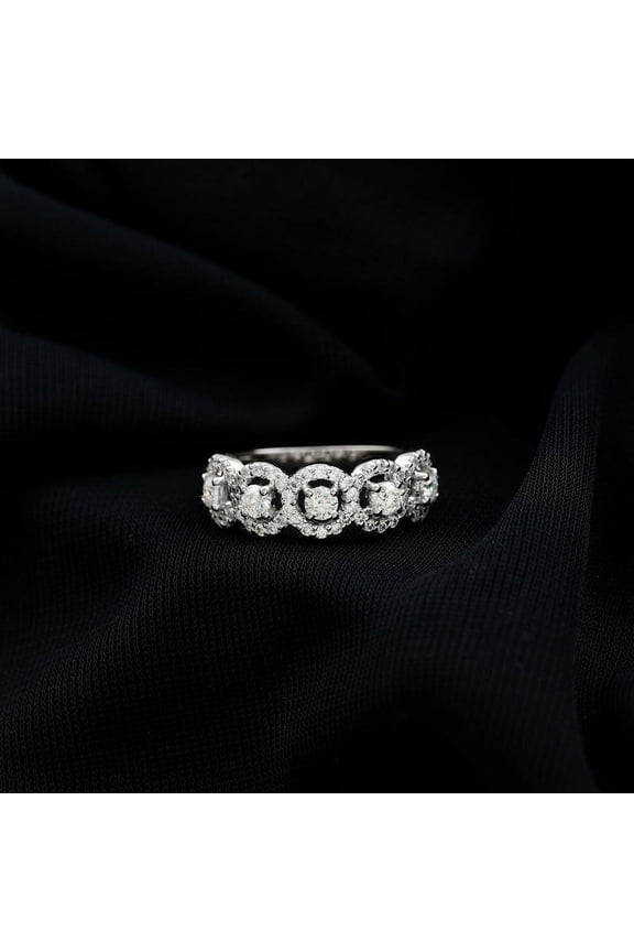 1.4 Ct Round Cut Diamond Rings for Her - Beautiful 14K White Gold Plated Rings - Elegant Silver Diamond Special Occasion Rings - Party Wear Fine Jewelry - Diamond Jewelry on Sale