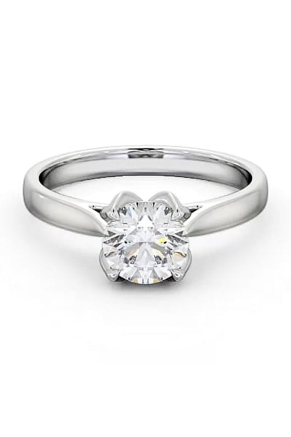 1.4 Ct Round Cut Lab Created Diamond Engagement Ring – Leaf Prong Design – 14K White Gold Plated Solitaire Ring for Women – Great for Anniversaries or Special Moments