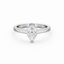 Spot Jewel 1.5 Ct Pear Cut Lab Created Diamond Ring – 14K White Gold Plated Teardrop Shaped Engagement Ring – Unique Solitaire for Women – Great for Gifting on Memorable Occasions