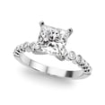 thumbnail image 1 of Spot Jewel 1.6 Ct Princess Cut Lab Created Diamond Ring - 14K White Gold Plated Solitaire Engagement Ring with Accents for Women - Classic Wedding Ring for Her - Ideal for Any Occasion, 1 of 2
