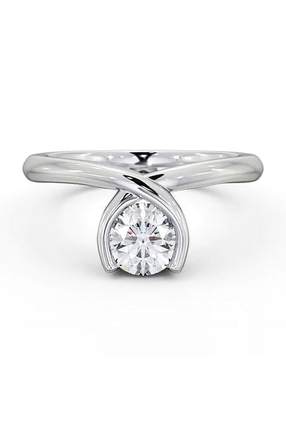 1.6 Ct Round Cut Lab Created Diamond Engagement Ring - 14K White Gold Plated Timeless Design - Special Occasion Proposal Ring for Women - Classic Gift Jewelry