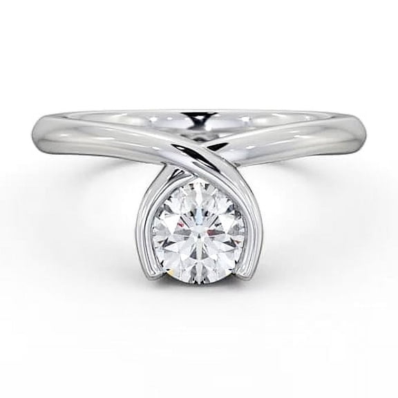Spot Jewel 1.6 Ct Round Cut Lab Created Diamond Engagement Ring - 14K White Gold Plated Timeless Design - Special Occasion Proposal Ring for Women - Classic Gift Jewelry