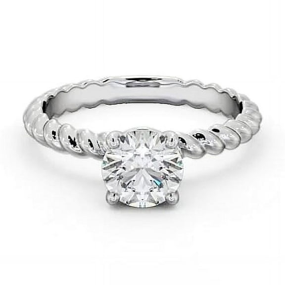 Spot Jewel 1.6 Ct Round Cut Lab Created Diamond Rope Style Engagement Ring - 14K White Gold Plated Wedding Jewelry - Anniversary Surprise Gift for Her