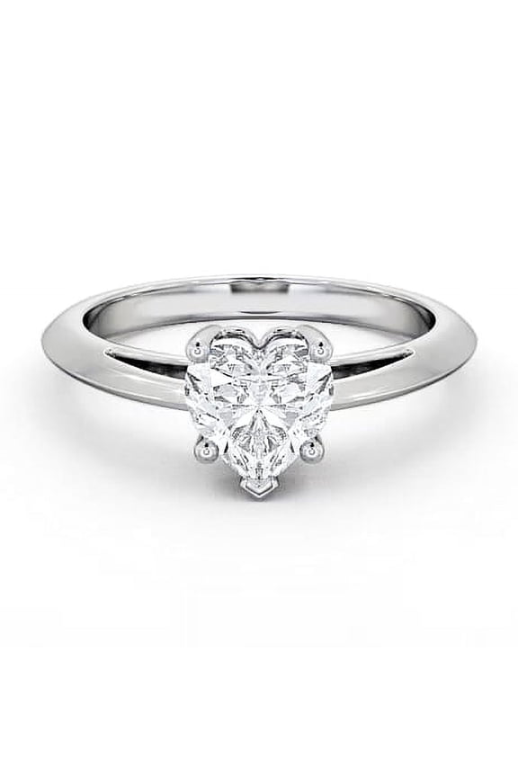 1.7 Ct Heart Cut Lab Created Diamond Cathedral Ring - 14K White Gold Plated Wedding Proposal Ring - Engagement Gift for Women