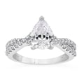 thumbnail image 1 of Spot Jewel 1.7 Ct Pear Cut Lab Created Diamond Ring for Her - 14k Silver Diamond Wedding Ring - Twisted Wedding Ring for Women's - Christmas Gift for Her - Split Shank Wedding Anniversary Gift, 1 of 5