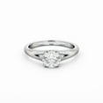 thumbnail image 1 of Spot Jewel 1.7 Ct Round Cut Lab Created Diamond Ring – 14K White Gold Plated Split Shank Solitaire – Accent Diamond 4 Prong Ring – 9th Anniversary Jewelry for Women, 1 of 4