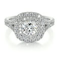 thumbnail image 1 of Spot Jewel 1.8 Ct Cushion Cut Double Halo Engagement Ring - Stunning Lab-Created Simulated Diamond - 14K White Gold Over Rings - Ideal for Wedding, Birthday and Special Occasions for Women's, 1 of 6