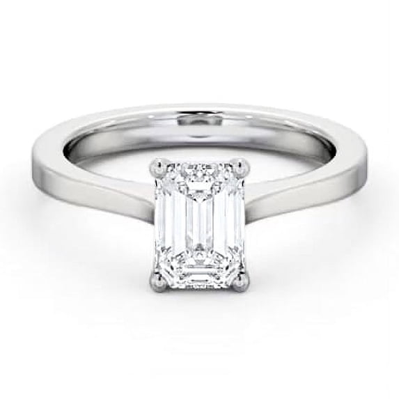 Spot Jewel 1.8 Ct Emerald Cut Lab Created Diamond Ring – 14K White Gold Plated Solitaire Wedding Engagement Ring – Unforgettable Gift for Any Day