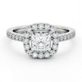 thumbnail image 1 of Spot Jewel 1.8 Ct Princess Cut Lab Created Diamond Engagement Ring – Halo Cathedral Shank with 4 Prong Setting – 14K White Gold Plated – Ideal Daily Wear Gift for Women, 1 of 4
