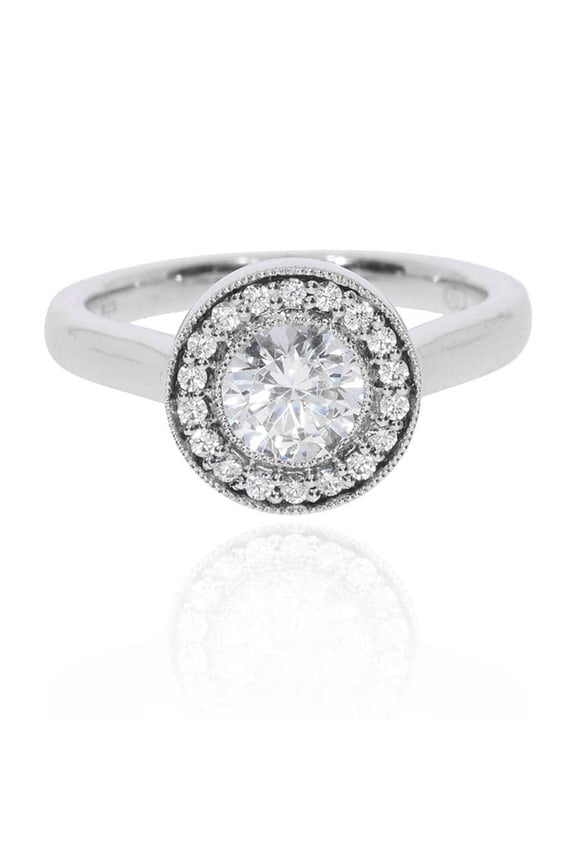 1.8 Ct Round Cut Diamond Ring WoHim - 14k White Gold Plated Ring for Her - Christmas Special Gifts - Milgrain Wedding Ring for Her - Cluster Stackable Diamond Ring On Clearance