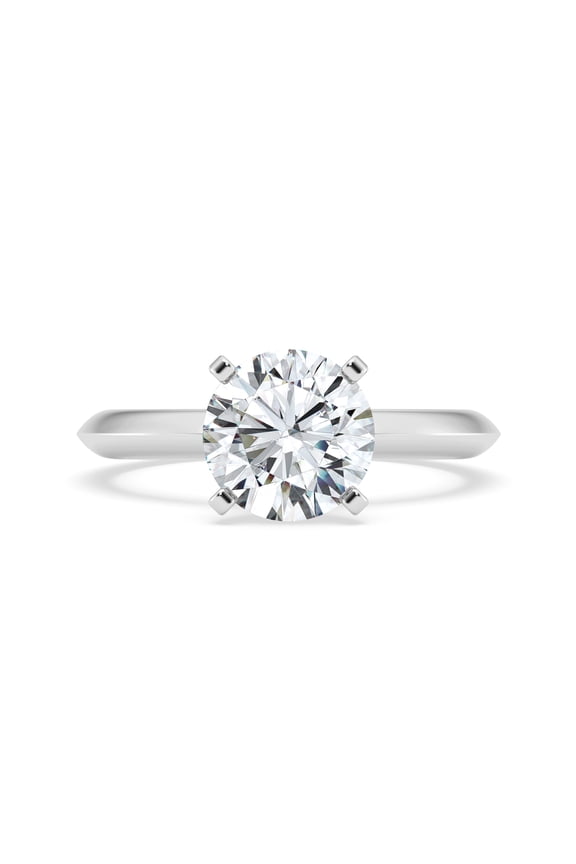 1.8 Ct Round Lab Created Diamond Ring - Hidden Halo Solitaire Design with Accent Stones - 14K White Gold Plated Jewelry for Women