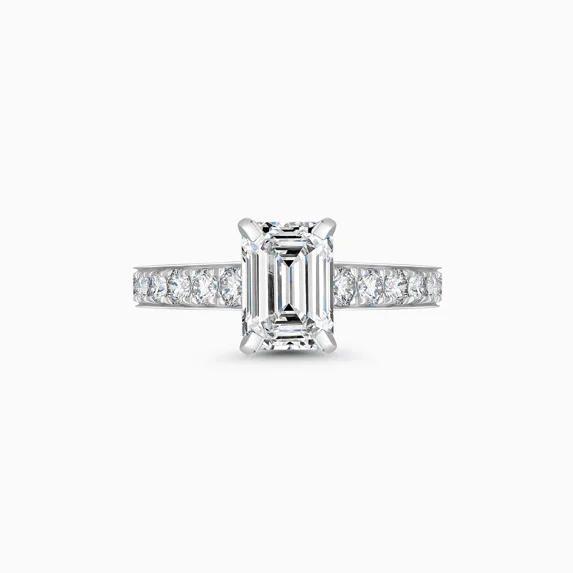 Spot Jewel 1.9 Ct Emerald Cut Diamond Ring for Her - 14K White Gold Plated Ring for Her - Engagement Ring for Women's - Elegant Wedding Anniversary Gift for Her - Forever Diamond Ring for Women's