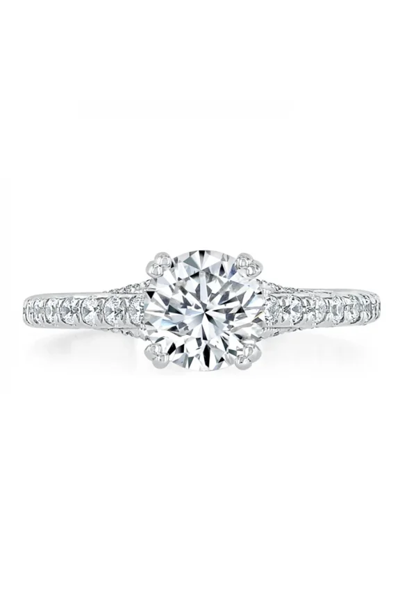 1.9 Ct Round Cut Diamond Ring Her - 14k White Gold Over Ring for Her - Anniversary Promise Ring for Women's - Engagement Surprise Diamond Ring for Women's - Proposal Delicate Ring