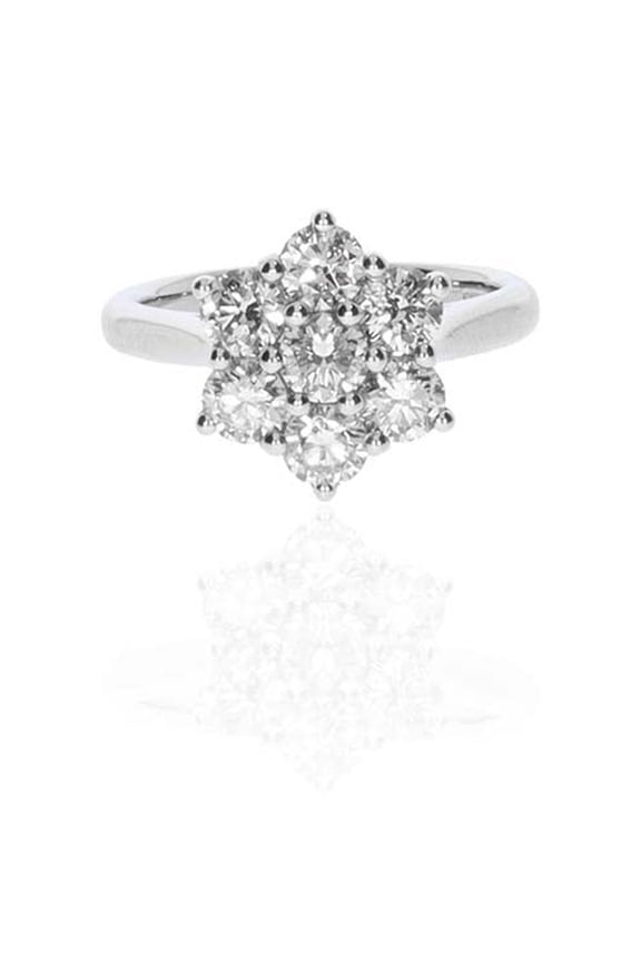 1.9 Ct Round Cut Diamond Rings - 14k White Gold Plated Rings - Christmas Special Gifts for Her - Jewelry Silver Wedding Rings for Her - Cluster Stackable Diamond Ring On Clearance