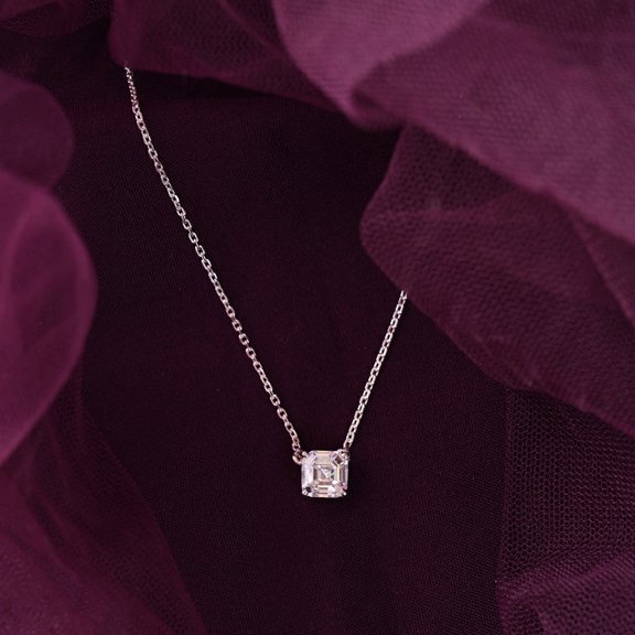Spot Jewel 14K White Gold Plated - 1.4 Ct Round Cut Lab Grown Simulated Diamond Pendant for Women - Heart Shaped Half Diamond Pendant Without Chain - Valentine's Day Gift for Her