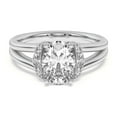 thumbnail image 1 of Spot Jewel 14K White Gold Plated 1.9 Ct Oval Cut Lab Created Diamond Halo Ring for Women - Split Shank Engagement Jewelry, 1 of 3