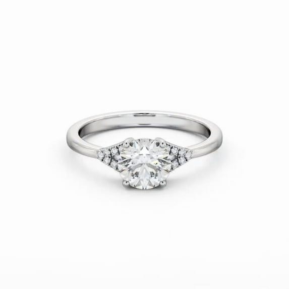 Spot Jewel 14K White Gold Plated 1.9 Ct Round Cut Lab Created Diamond Ring – Split Shank Solitaire – Engagement Ring for Her – Wedding Gift Jewelry