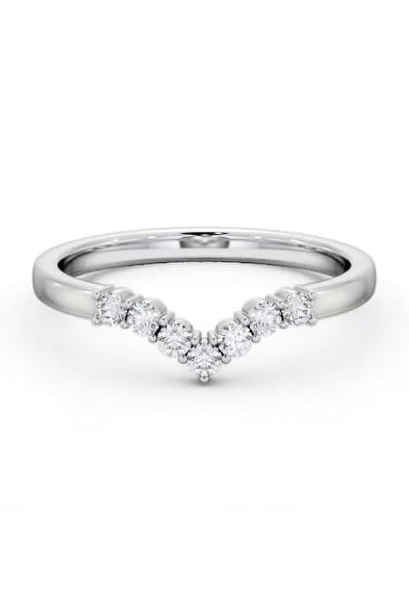 14K White Gold Plated 1 Ct Chevron Style Ring - Round Cut Lab Created Diamond Engagement Ring for Women - Stunning V Shape Proposal Ring - Gifts for Mom, Sister, Wife