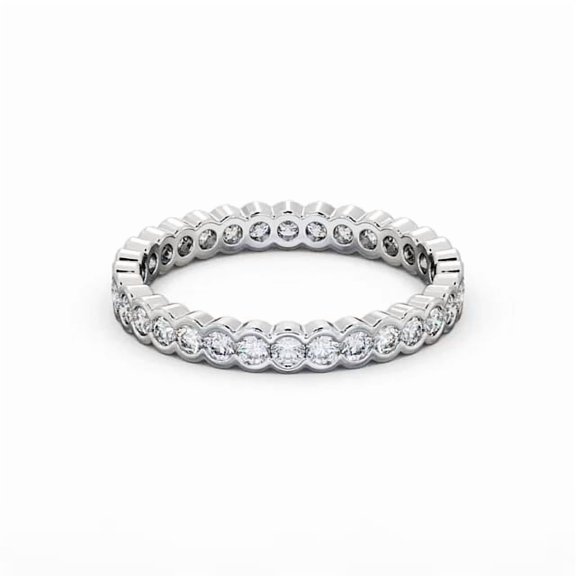 Spot Jewel 14K White Gold Plated 3 Ct Round Cut Lab Created Diamond Full Eternity Rings - 23rd Anniversary Gifts Not Too Expensive - Forever Diamond Rings for Women's - Proposal Delicate Rings