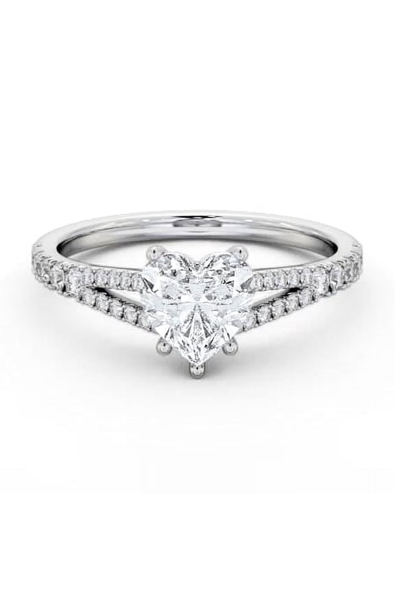 14K White Gold Plated Ring – 1.8 Ct Heart Cut Lab Created Diamond Engagement Ring – Chic Proposal Ring – Romantic Gift – Promise Jewelry for Her
