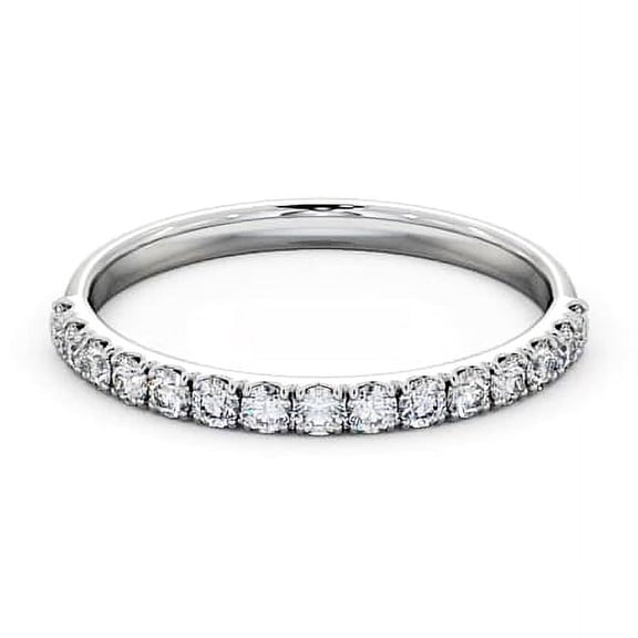 Spot Jewel 14K White Gold Plated Ring - Half Eternity Round Cut Lab Created Diamond Ring 1.7 Ct - Beautiful Wedding Ring - Anniversary Lab Created Diamond Ring - Promise Ring