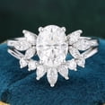 thumbnail image 1 of Spot Jewel 14K White Gold Plated Ring - Stunning 2 Ct Oval Cut Lab Created Simulated Diamond Ring - Bridal Diamond Jewelry for Women - Diamond Rings Wedding Sets on Sale, 1 of 3